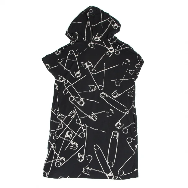 ヒステリックグラマーHYSTERIC GLAMOUR ピンプリントノースリーブジップアップパーカー 黒F K-116417_012