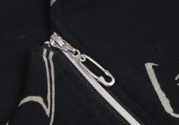 ヒステリックグラマーHYSTERIC GLAMOUR ピンプリントノースリーブジップアップパーカー 黒F K-116417_005