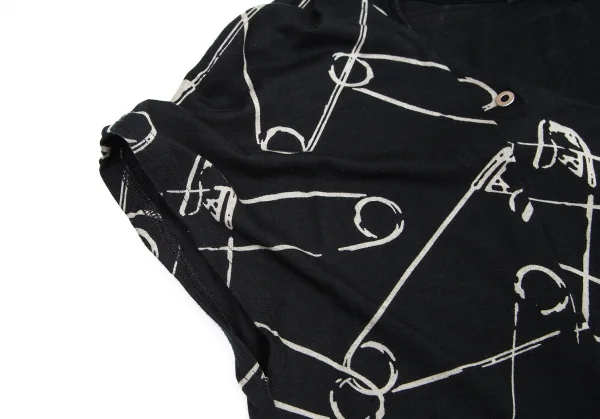 ヒステリックグラマーHYSTERIC GLAMOUR ピンプリントノースリーブジップアップパーカー 黒F K-116417_006