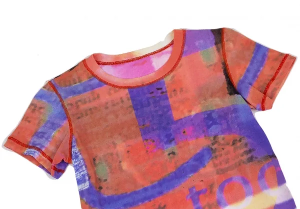 レキップ ヨシエイナバL'EQUIPE YOSHIE INABA グラフィックプリントストレッチメッシュTシャツ オレンジ青他9 K-116427_002