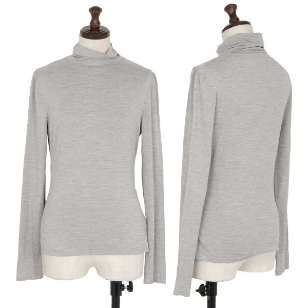 yoshie inaba Silk Stretched High-neck Top Grey 9 K-116435_001