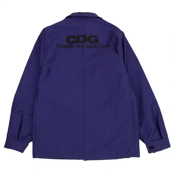 グッドデザインショップ コムデギャルソンGOOD DESIGN SHOP COMME des GARCONS x LABOUREUR バックロゴプリントワークジャケット 紫S K-116467_001