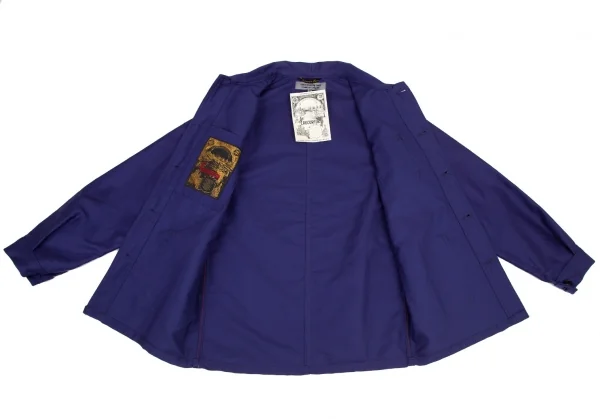グッドデザインショップ コムデギャルソンGOOD DESIGN SHOP COMME des GARCONS x LABOUREUR バックロゴプリントワークジャケット 紫S K-116467_017