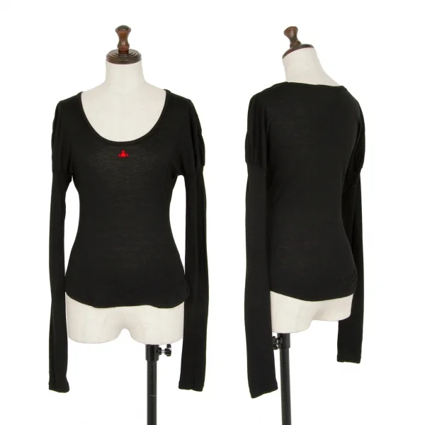 ヴィヴィアンウエストウッド レッドレーベルVivienne Westwood Red Label オーブワンポイント刺繍カットソー 黒1 K-116471_001