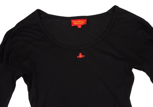 ヴィヴィアンウエストウッド レッドレーベルVivienne Westwood Red Label オーブワンポイント刺繍カットソー 黒1 K-116471_003