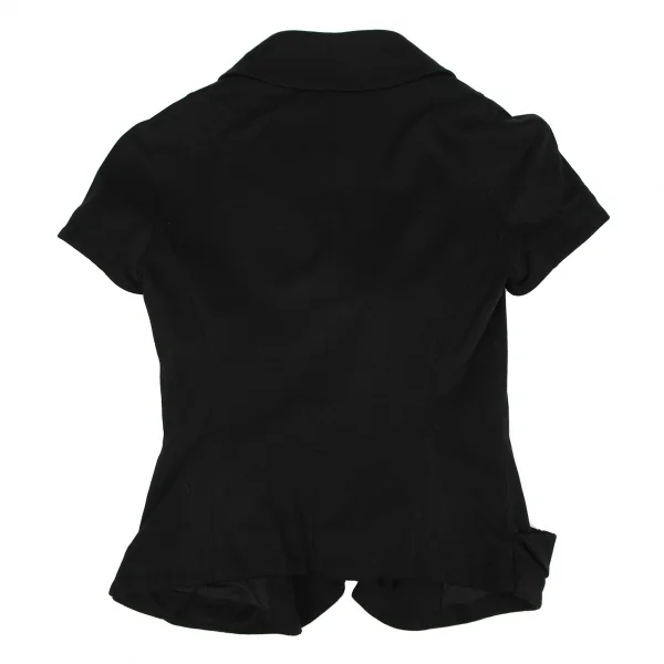 ヴィヴィアンウエストウッド レッドレーベルVivienne Westwood Red Label カットソー地ビッグラウンドカラー半袖ジャケット 黒1 K-116476_012