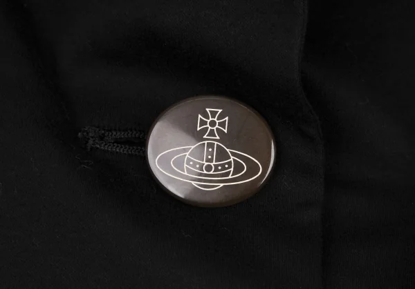 ヴィヴィアンウエストウッド レッドレーベルVivienne Westwood Red Label カットソー地ビッグラウンドカラー半袖ジャケット 黒1 K-116476_009