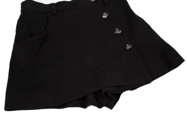 ヴィヴィアンウエストウッド レッドレーベルVivienne Westwood Red Label オーブジャガードハーフラップショートパンツ 黒1 K-116482_005