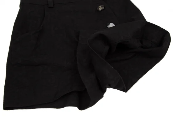 ヴィヴィアンウエストウッド レッドレーベルVivienne Westwood Red Label オーブジャガードハーフラップショートパンツ 黒1 K-116482_008