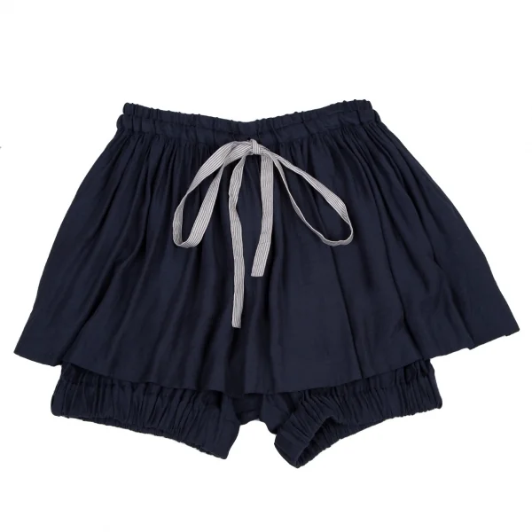 ヴィヴィアンウエストウッド レッドレーベルVivienne Westwood Red Label ギャザースカート付きショートパンツ ネイビー2 K-116483_001