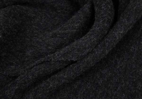 ヴィヴィアンウエストウッドマンVivienne Westwood MAN ウールカシミヤロゴ刺繍フリンジマフラー チャコール K-116489_006