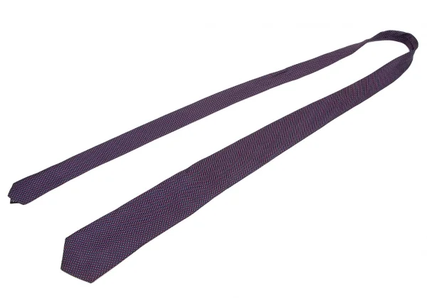 ヒューゴボスHUGO BOSS シルク格子ドットネクタイ 紺赤 K-116492_002