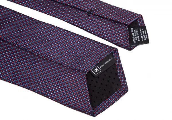 ヒューゴボスHUGO BOSS シルク格子ドットネクタイ 紺赤 K-116492_006