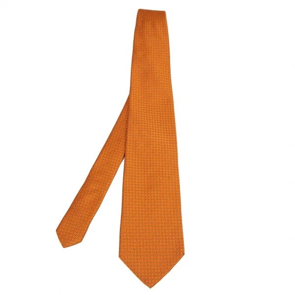 ヒューゴボスHUGO BOSS シルク小紋柄ネクタイ オレンジ K-116493_001