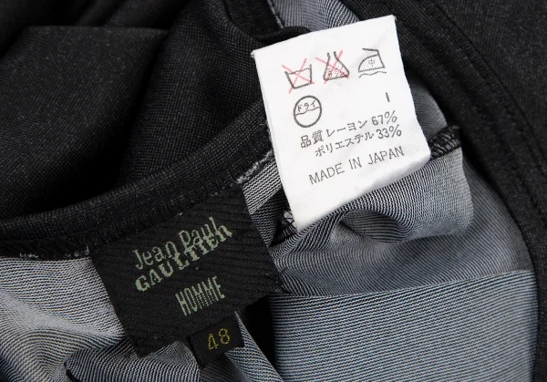 ジャンポールゴルチエ オムJean Paul GAULTIER HOMME 袖オパールレースデザインTシャツ 黒48 K-116497_013