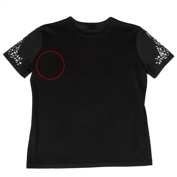 ジャンポールゴルチエ オムJean Paul GAULTIER HOMME 袖オパールレースデザインTシャツ 黒48 K-116497_007