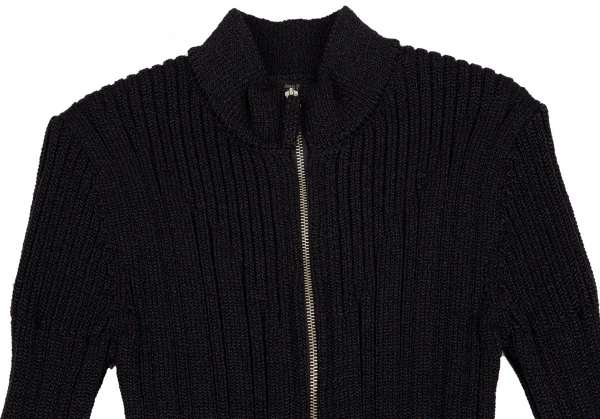 ジャンポールゴルチエ オムJean Paul GAULTIER HOMME ナイロンシャイニージップアップリブニット 黒48 K-116498_002