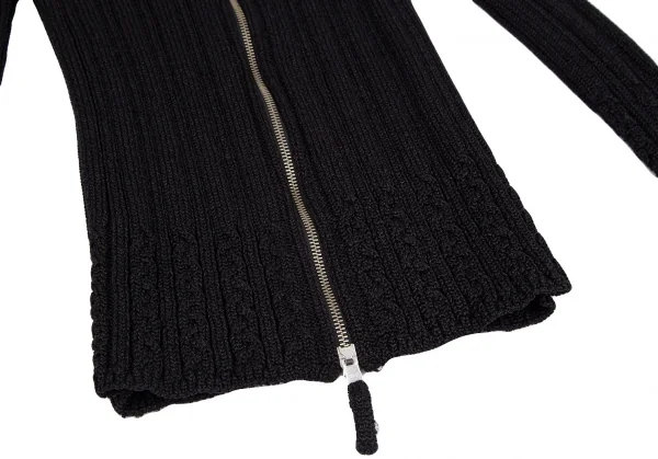 ジャンポールゴルチエ オムJean Paul GAULTIER HOMME ナイロンシャイニージップアップリブニット 黒48 K-116498_006