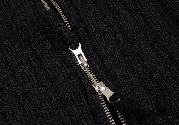 ジャンポールゴルチエ オムJean Paul GAULTIER HOMME ナイロンシャイニージップアップリブニット 黒48 K-116498_007