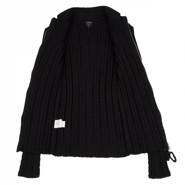 ジャンポールゴルチエ オムJean Paul GAULTIER HOMME ナイロンシャイニージップアップリブニット 黒48 K-116498_008