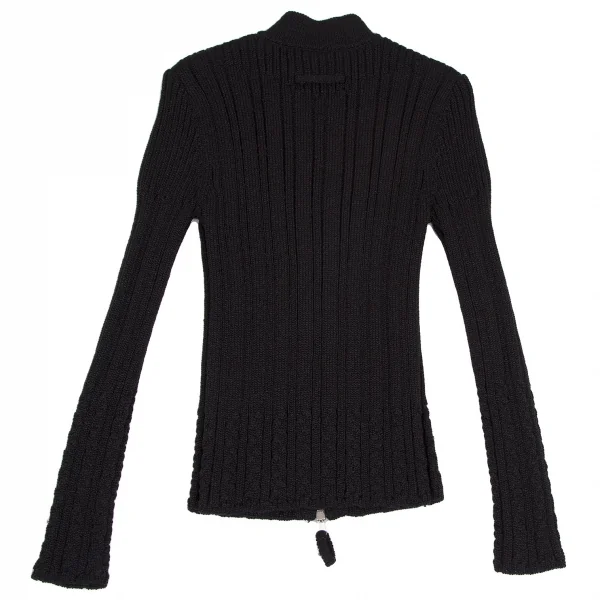ジャンポールゴルチエ オムJean Paul GAULTIER HOMME ナイロンシャイニージップアップリブニット 黒48 K-116498_009