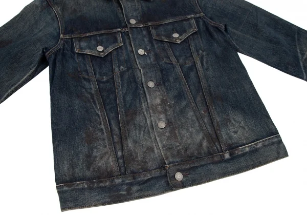 ワイズフォーメンY's for men スポテッドホースウォッシュペイントデニムジャケット インディゴ3 K-116505_012