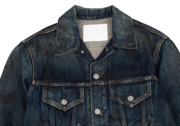 ワイズフォーメンY's for men スポテッドホースウォッシュペイントデニムジャケット インディゴ3 K-116505_002