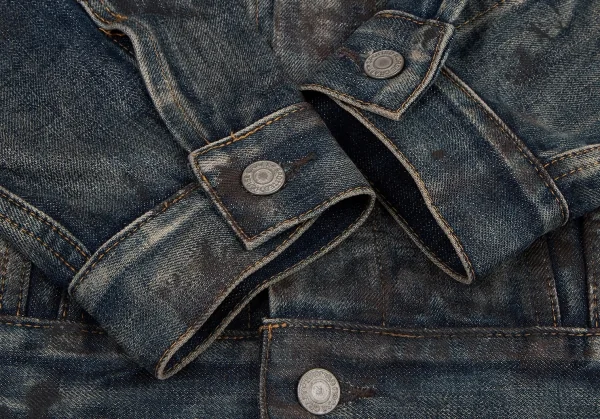 ワイズフォーメンY's for men スポテッドホースウォッシュペイントデニムジャケット インディゴ3 K-116505_008