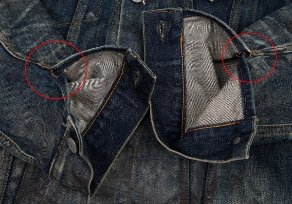 ワイズフォーメンY's for men スポテッドホースウォッシュペイントデニムジャケット インディゴ3 K-116505_009