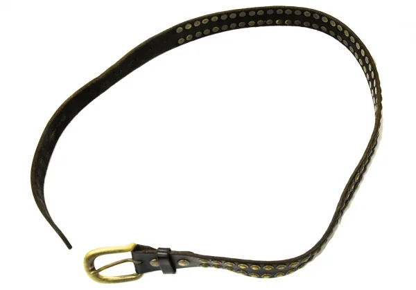 ヨウジヤマモト プールオムyohji yamamoto pour homme スタッズレザーベルト 黒 K-116507_002