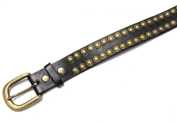 ヨウジヤマモト プールオムyohji yamamoto pour homme スタッズレザーベルト 黒 K-116507_003