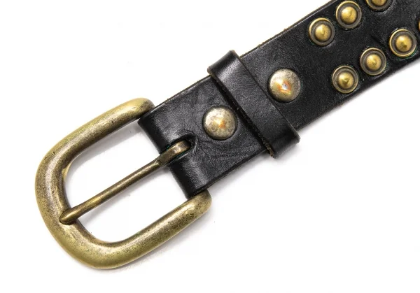 ヨウジヤマモト プールオムyohji yamamoto pour homme スタッズレザーベルト 黒 K-116507_004