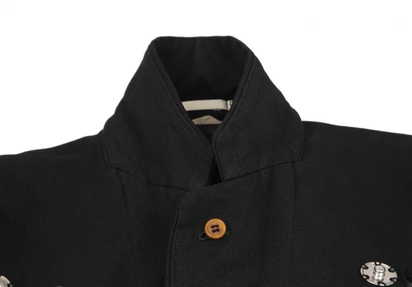 コムデギャルソン オムプリュスCOMME des GARCONS HOMME PLUS エステル裁ち切りスナップボタンジャケット 黒XS K-116529_003