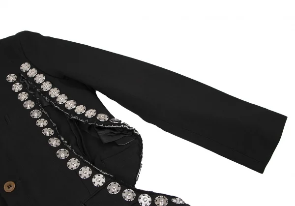 コムデギャルソン オムプリュスCOMME des GARCONS HOMME PLUS エステル裁ち切りスナップボタンジャケット 黒XS K-116529_004