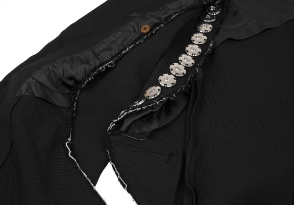 コムデギャルソン オムプリュスCOMME des GARCONS HOMME PLUS エステル裁ち切りスナップボタンジャケット 黒XS K-116529_012