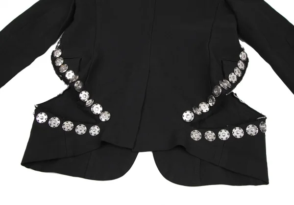 コムデギャルソン オムプリュスCOMME des GARCONS HOMME PLUS エステル裁ち切りスナップボタンジャケット 黒XS K-116529_015