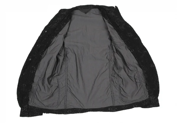 コムデギャルソン オムプリュスCOMME des GARCONS HOMME PLUS フラワーレース染色ジャケット 黒XS K-116536_011