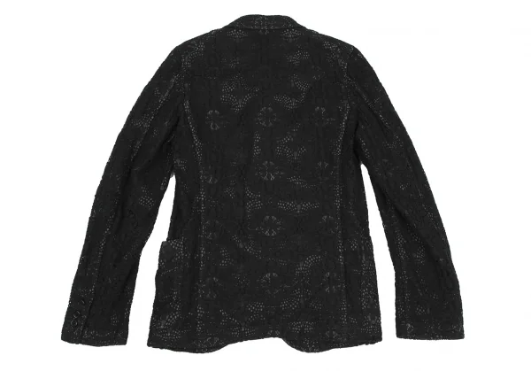 コムデギャルソン オムプリュスCOMME des GARCONS HOMME PLUS フラワーレース染色ジャケット 黒XS K-116536_012