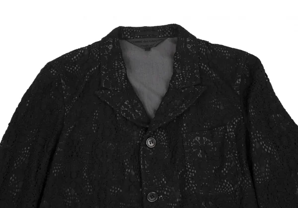 コムデギャルソン オムプリュスCOMME des GARCONS HOMME PLUS フラワーレース染色ジャケット 黒XS K-116536_002