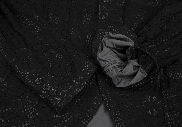 コムデギャルソン オムプリュスCOMME des GARCONS HOMME PLUS フラワーレース染色ジャケット 黒XS K-116536_008