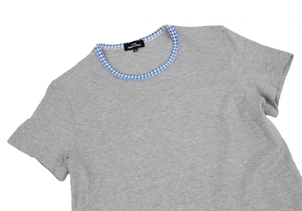 トリココムデギャルソンtricot COMME des GARCONSギンガムチェックパイピングTシャツ グレーM K-116555_002