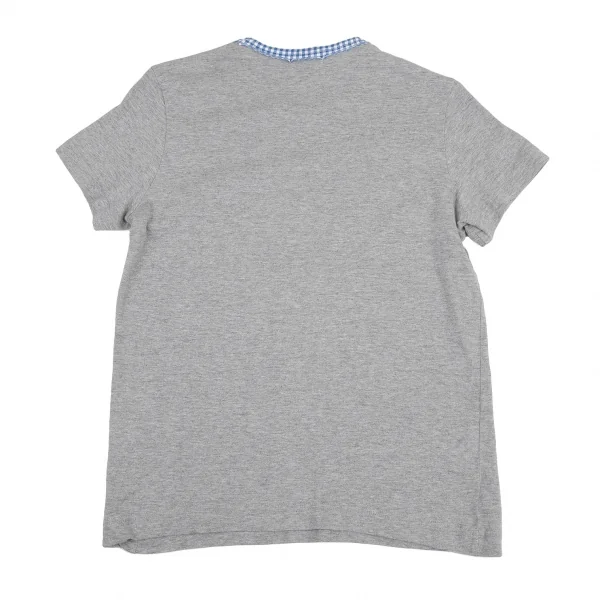 トリココムデギャルソンtricot COMME des GARCONSギンガムチェックパイピングTシャツ グレーM K-116555_007
