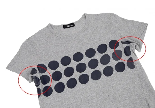 トリココムデギャルソンtricot COMME des GARCONS ラバードットプリントTシャツ グレーM位 K-116556_002