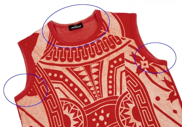 トリココムデギャルソンtricot COMME des GARCONS ネイティブ柄抜染タンクトップ 赤M位 K-116559_003