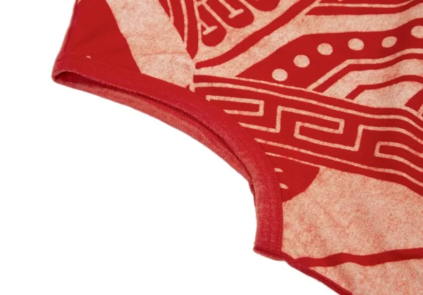 トリココムデギャルソンtricot COMME des GARCONS ネイティブ柄抜染タンクトップ 赤M位 K-116559_007