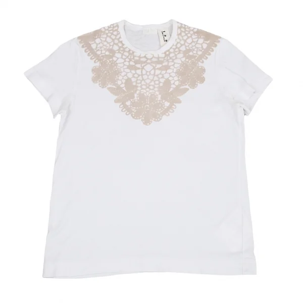 タオ コムデギャルソンtao COMME des GARCONS フロッキーレースプリントTシャツ 白M位 K-116567_001