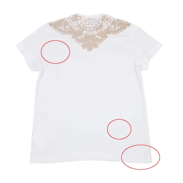 タオ コムデギャルソンtao COMME des GARCONS フロッキーレースプリントTシャツ 白M位 K-116567_010