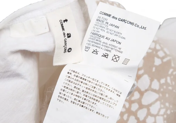 タオ コムデギャルソンtao COMME des GARCONS フロッキーレースプリントTシャツ 白M位 K-116567_015
