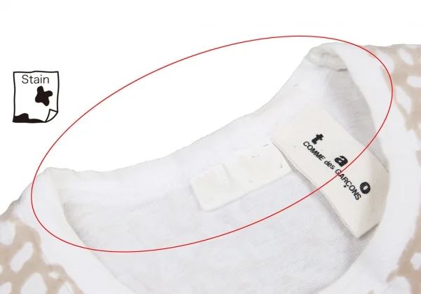 タオ コムデギャルソンtao COMME des GARCONS フロッキーレースプリントTシャツ 白M位 K-116567_006