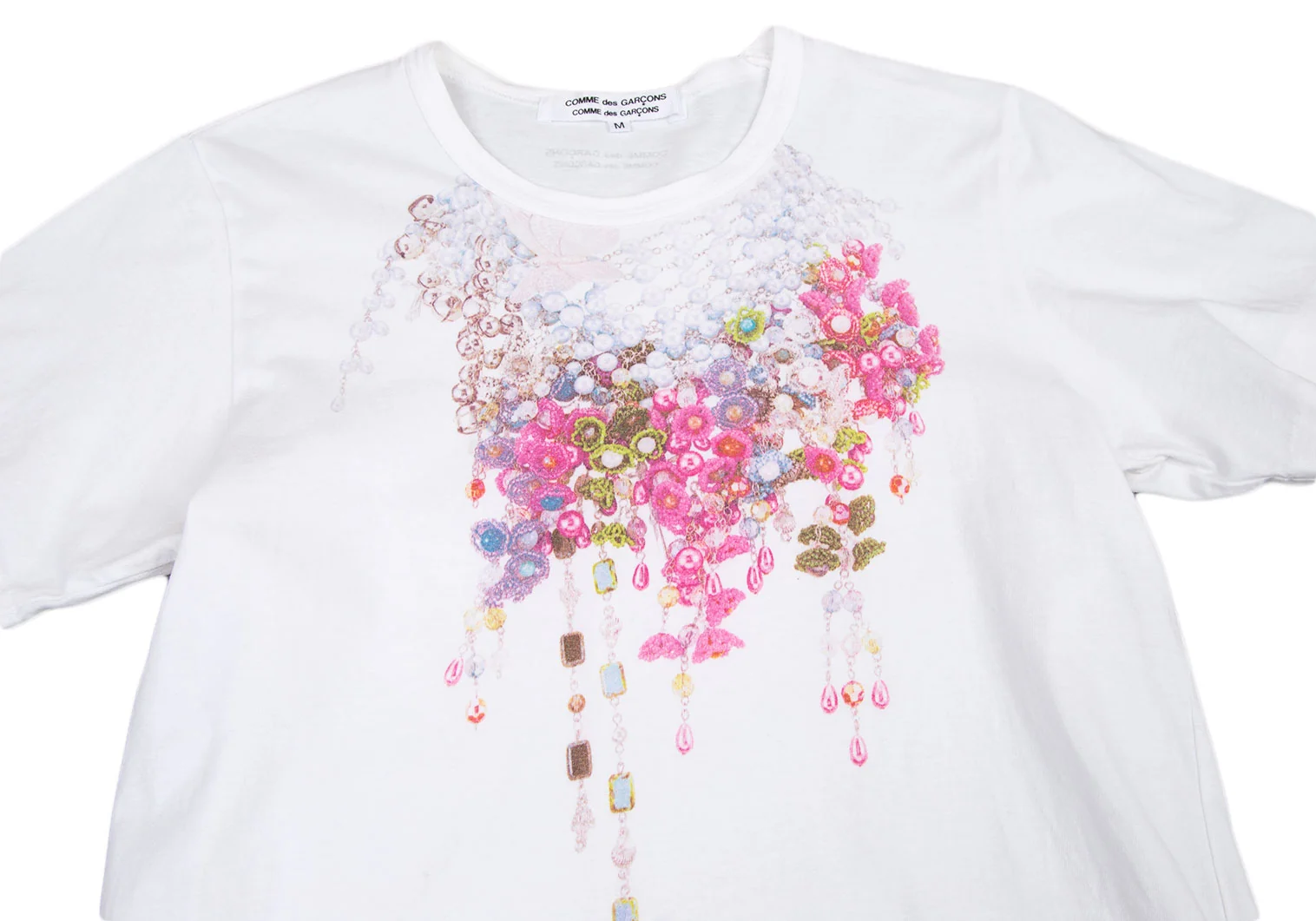 COMME des GARCONS Jewelry Printed T-shirt White M (K-116568 COMME des GARCONS Jewelry Printed T-shirt White M (K-116568